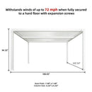 PURPLE LEAF Athena Louvered Pergola White Outdoor Aluminum Pergola with Strip Lights Adjustable Gazebo for Patio Deck Garden