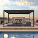 PURPLE LEAF Caesar Louvered Pergola Outdoor Adjustable Roof Modern Patio Aluminum Pergola for Deck Backyard Garden Hardtop Gazebo Bronze