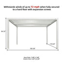 PURPLE LEAF Athena Louvered Pergola Modern White Pergola with Adjustable Roof for Deck Backyard Garden