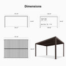 PURPLE LEAF Athena Louvered Pergola Bronze Outdoor Aluminum Pergola with Strip Lights Adjustable Gazebo for Patio Deck Garden