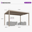 PURPLE LEAF Athena Louvered Pergola Modern Champagne Pergola with Adjustable Roof for Deck Backyard Garden