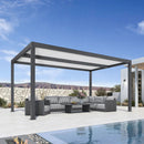 PURPLE LEAF Athena Louvered Pergola Modern Grey Pergola with White Roof for Deck Backyard Garden