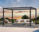 PURPLE LEAF Athena Louvered Pergola Modern Grey Pergola with White Roof for Deck Backyard Garden