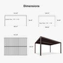 PURPLE LEAF Athena Louvered Pergola Khaki Outdoor Aluminum Pergola with Solid Color Roller Blind Adjustable Gazebo for Patio Deck Garden