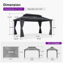 PURPLE LEAF Outdoor Metal Carport with Grey Steel Roof and Aluminum Frame Protective Shelter