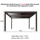 PURPLE LEAF Athena Outdoor Louvered Pergola Adjustable Metal Roof Bronze Hardtop Gazebo Patio Pavilion