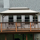 PURPLE LEAF Deck Gazebo Champagne Hardtop Metal Frame Double Roof with Curtains and Netting