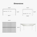 PURPLE LEAF Athena Louvered Pergola Modern White Pergola with Adjustable Roof for Deck Backyard Garden