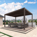 PURPLE LEAF Athena Outdoor Louvered Pergola Adjustable Metal Roof Bronze Hardtop Gazebo Patio Pavilion