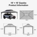 PURPLE LEAF Light Grey Metal Carport with Galvanized Steel Roof Heavy Duty Permanent Outdoor Car Shelter