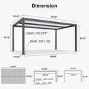 PURPLE LEAF Caesar Outdoor Louvered Pergola Patio Sun Shade Shelter with Adjustable Hardtop Patio Pergola Gray Frame White Roof