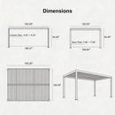 PURPLE LEAF Athena Louvered Pergola Grey Outdoor Aluminum Pergola with Strip Lights Adjustable Gazebo for Patio Deck Garden