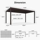 PURPLE LEAF Caesar Louvered Pergola Outdoor Adjustable Louvre Shade Modern Patio Aluminum Pergola with  Milky Lights