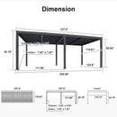 PURPLE LEAF Caesar Louvered Pergola with Yellow String Lights Patio Aluminum Pergola with Independent Adjustable Rainproof Roof Hardtop Pergola for Outdoor Deck Garden Yard