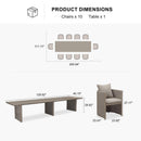 PURPLE LEAF Sanori Patio Dining Set Modern Large Weather-Resistant Table and Aluminum Chairs with Cushions for Garden Beige