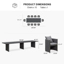 PURPLE LEAF Sanori Outdoor Dining Set Weather-Resistant Aluminum Table and Chairs Set with Backrest Pillow and Olefin Cushions for Deck