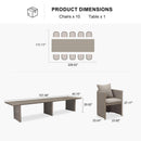 PURPLE LEAF Sanori Patio Dining Set Modern Large Weather-Resistant Table and Aluminum Chairs with Cushions for Garden Beige