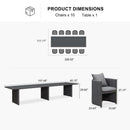 PURPLE LEAF Sanori Outdoor Dining Set Weather-Resistant Aluminum Table and Chairs Set with Backrest Pillow and Olefin Cushions for Deck