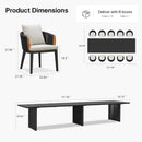 PURPLE LEAF Hailar Outdoor Dining Set for Family, Aluminum Outdoor Patio Table and Chairs Set with Olefin Cushions, Patio Furniture Set for Garden or Deck