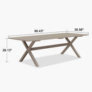 PURPLE LEAF Outdoor Dining Table Sleek Aluminum Frame Modern Outdoor Table for Deck Backyard Dining Gatherings