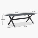 PURPLE LEAF Outdoor Dining Table Sleek Aluminum Frame Modern Outdoor Table for Deck Backyard Dining Gatherings