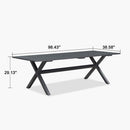 PURPLE LEAF Outdoor Dining Table Sleek Aluminum Frame Modern Outdoor Table for Deck Backyard Dining Gatherings