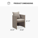 PURPLE LEAF 2- Pieces Patio Dining Chair All-Weather Modern Outdoor Aluminum Dining Chair with Olefin Cushions Pillows for Garden Backyard