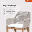 PURPLE LEAF Round Outdoor Dining Set Patio Aluminum Dining Set Round Table and Wicker Chairs with Sunbrella Cushions for Kitchen Deck