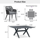 PURPLE LEAF Outdoor Dining Set All-Weather PE Rattan Outdoor Patio Furniture Set with Aluminum Frame