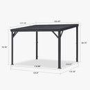 PURPLE LEAF Lean to Gazebo Metal Roof Patio Cover Built-in Drain Slots Wall Mounted Gazebo for Outdoor Extension