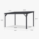 PURPLE LEAF Lean to Gazebo Metal Roof Patio Cover Built-in Drain Slots Wall Mounted Gazebo for Outdoor Extension