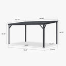 PURPLE LEAF Lean to Gazebo Metal Roof Patio Cover Built-in Drain Slots Wall Mounted Gazebo for Outdoor Extension