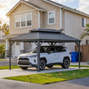 PURPLE LEAF Outdoor Metal Carport with Grey Steel Roof and Aluminum Frame Protective Shelter