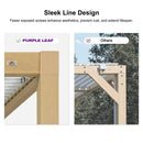 PURPLE LEAF Caesar Louvered Pergola Outdoor Wood Grain Aluminum Pergola with Adjustable Roof Patio Hardtop Gazebo for Backyard Garden