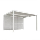PURPLE LEAF Athena Louvered Pergola white Outdoor Aluminum Pergola with Shutter Wall Adjustable Gazebo Rainproof for Patio Deck Garden