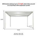 PURPLE LEAF Athena Louvered Pergola white Outdoor Aluminum Pergola with Shutter Wall Adjustable Gazebo Rainproof for Patio Deck Garden