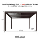 PURPLE LEAF Athena Outdoor Louvered Pergola Adjustable Metal Roof Bronze Hardtop Gazebo Patio Pavilion