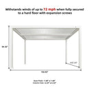 PURPLE LEAF Athena Louvered Pergola White Outdoor Aluminum Pergola with Strip Lights Adjustable Gazebo for Patio Deck Garden