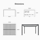 PURPLE LEAF Athena Louvered Pergola Grey Outdoor Aluminum Pergola with Roller Blinds Adjustable Gazebo Rainproof for Patio Deck Garden