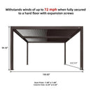 PURPLE LEAF Athena Louvered Pergola Bronze Outdoor Aluminum Pergola with Strip Lights Adjustable Gazebo for Patio Deck Garden