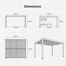 PURPLE LEAF Athena Louvered Pergola Modern Grey Pergola with White Roof for Deck Backyard Garden