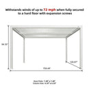 PURPLE LEAF Athena Louvered Pergola Modern White Pergola with Adjustable Roof for Deck Backyard Garden