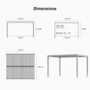 PURPLE LEAF Athena Louvered Pergola White Outdoor Aluminum Pergola with Strip Lights Adjustable Gazebo for Patio Deck Garden