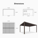 PURPLE LEAF Athena Louvered Pergola Bronze Outdoor Aluminum Pergola with Strip Lights Adjustable Gazebo for Patio Deck Garden
