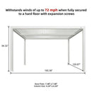 PURPLE LEAF Athena Louvered Pergola Modern White Pergola with Adjustable Roof for Deck Backyard Garden