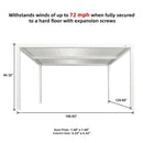PURPLE LEAF Athena Louvered Pergola white Outdoor Aluminum Pergola with Shutter Wall Adjustable Gazebo Rainproof for Patio Deck Garden