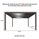 PURPLE LEAF Athena Louvered Pergola Bronze Outdoor Aluminum Pergola with Strip Lights Adjustable Gazebo for Patio Deck Garden