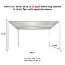 PURPLE LEAF Athena Louvered Pergola White Outdoor Aluminum Pergola with Strip Lights Adjustable Gazebo for Patio Deck Garden