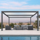 PURPLE LEAF Athena Louvered Pergola Modern Grey Pergola with White Roof for Deck Backyard Garden