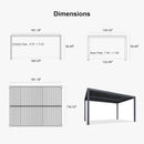 PURPLE LEAF Athena Louvered Pergola Grey Outdoor Aluminum Pergola with Strip Lights Adjustable Gazebo for Patio Deck Garden